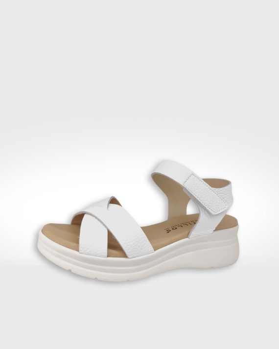 SANDALIA VELCRO MUJER PALA BLANCO