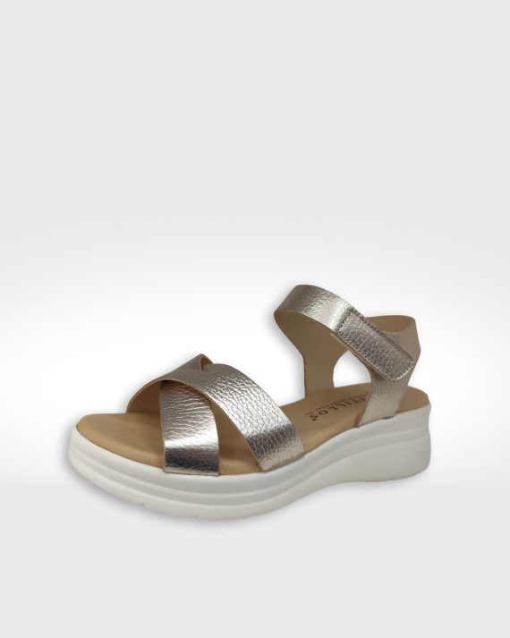 SANDALIA VELCRO MUJER PALA ORO