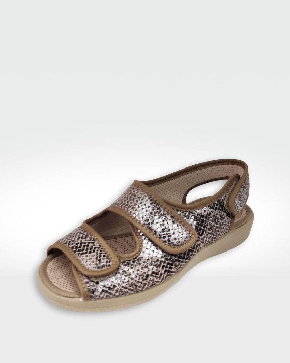 SANDALIA SERPIENTE VELCRO MUJER ARENA