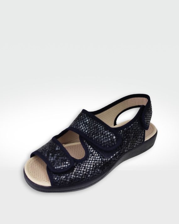 SANDALIA SERPIENTE VELCRO MUJER MARINO