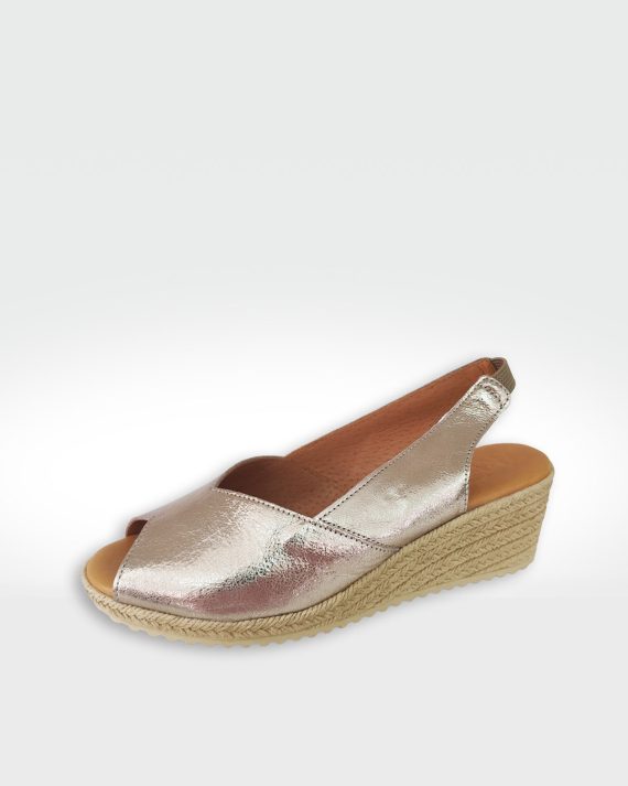 SANDALIA MUJER METAL PLATINO