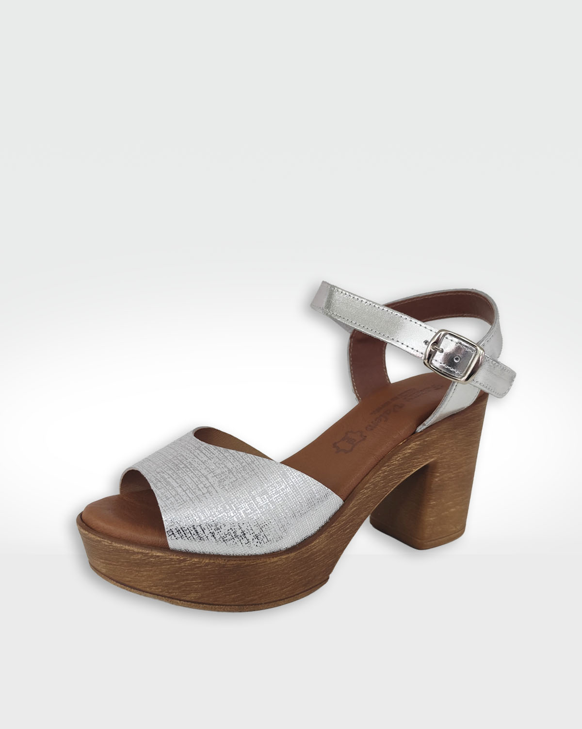 SANDALIA MUJER TACÓN PLATA