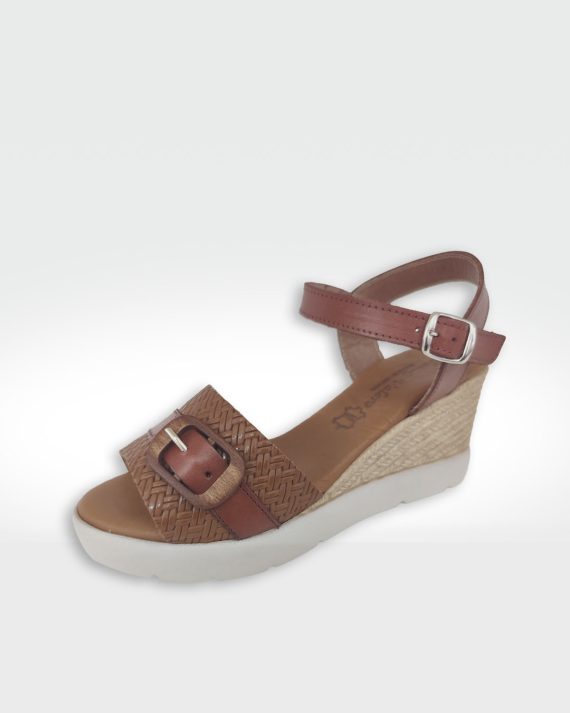 SANDALIA MUJER CUÑA HEBILLA NUEZ