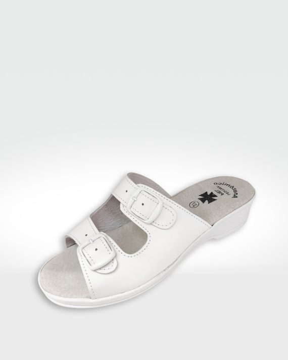 ZUECO MUJER 2 HEBILLAS BLANCO