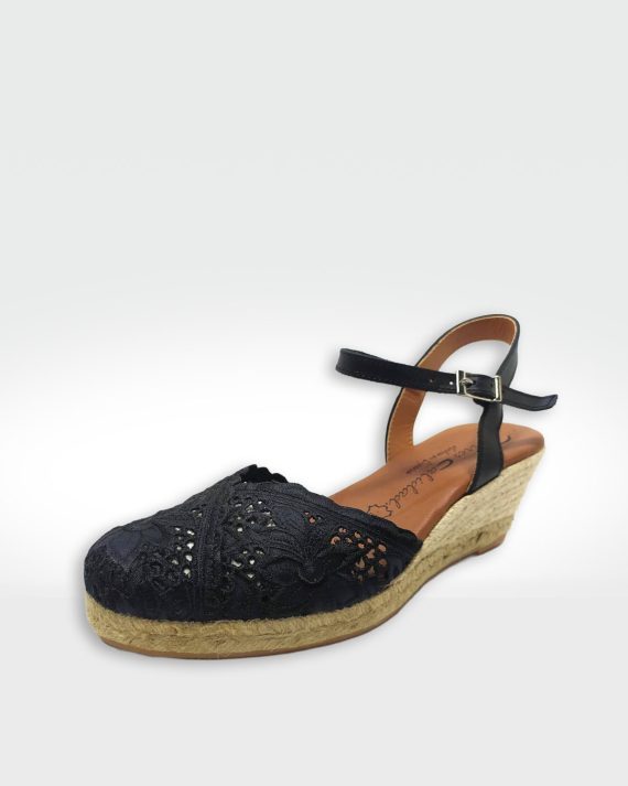 VALENCIANA MUJER YUTE ENCAJE NEGRO