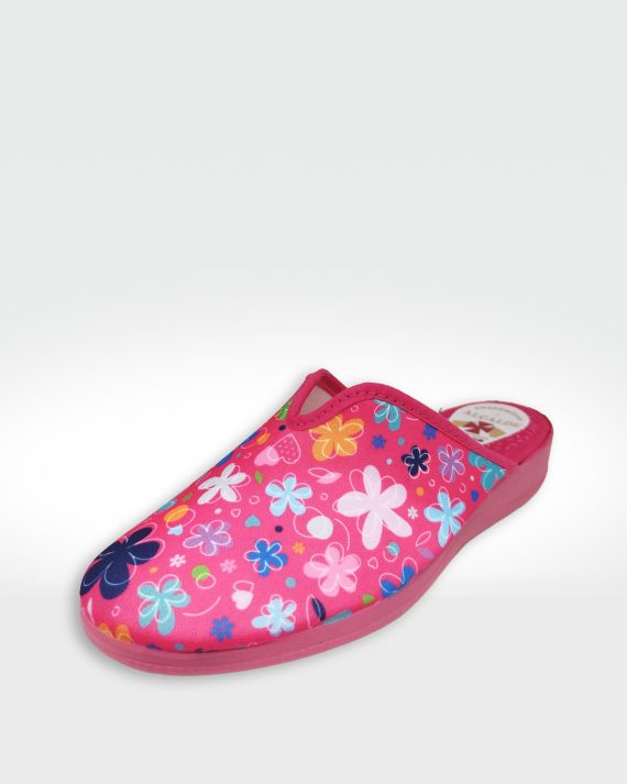 ZUECO MUJER FLORES FUXIA