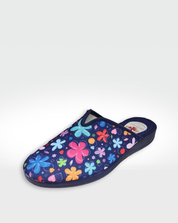 ZUECO MUJER FLORES MARINO