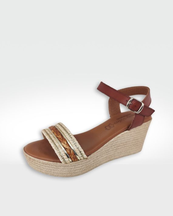 SANDALIA MUJER CUÑA ALTA NUEZ