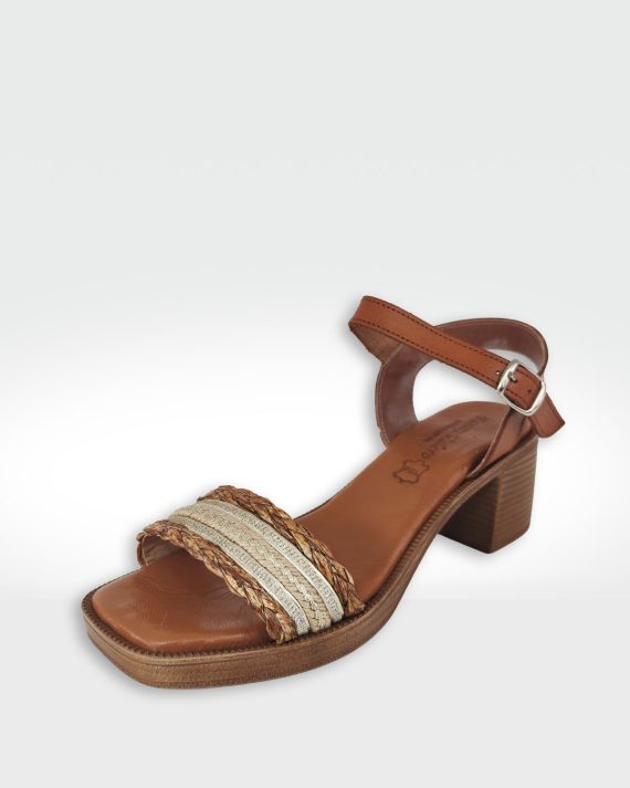 SANDALIA MUJER TACÓN CANELA