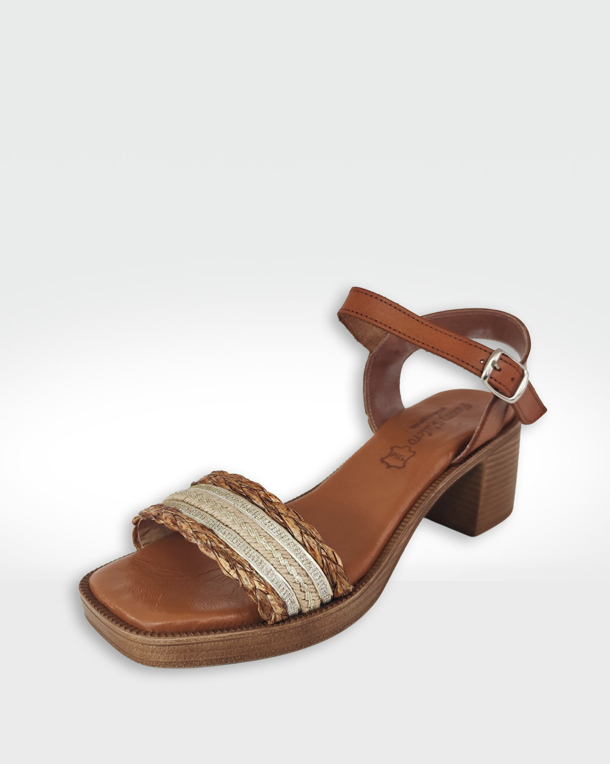 SANDALIA MUJER TACÓN CANELA