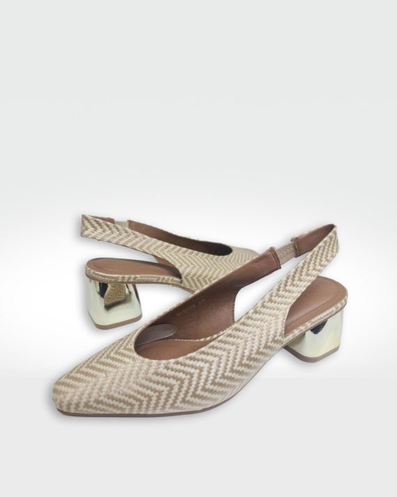 ZAPATO MUJER DESTALONADO ESPIGA BEIG