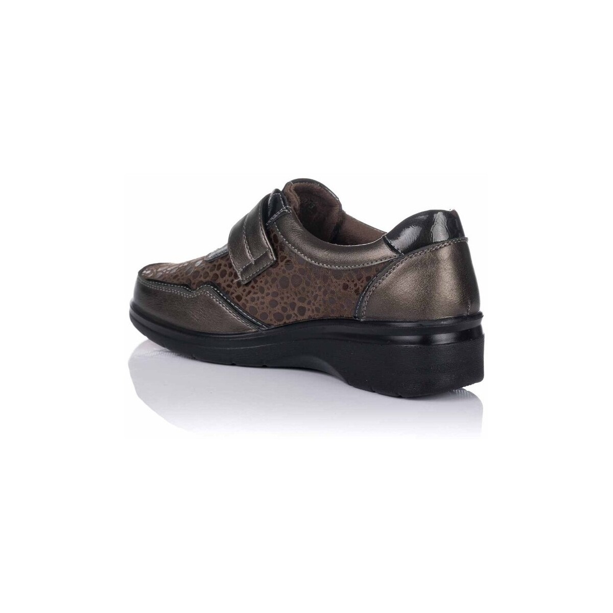 ZAPATO MUJER CONFORT VELCRO TAUPE - Imagen 2