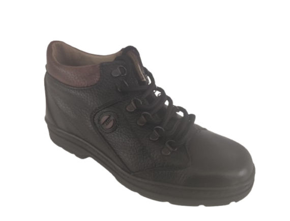 BOTA HOMBRE CORDONES PIEL NEGRA