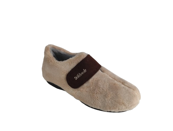 ZAPATILLA MUJER CASA VELCRO BEIG