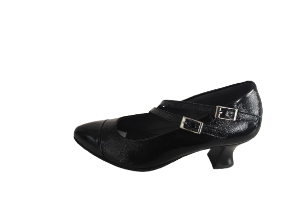 MERCEDES MUJER SALÓN TACÓN BAJO NEGRO - Imagen 3