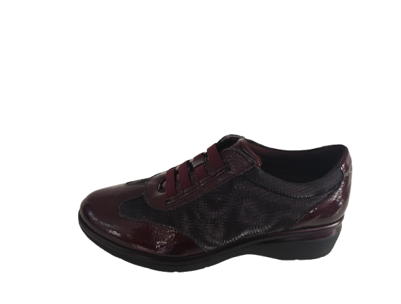 ZAPATOS SPORT MUJER CORDONES ELASTICOS BURDEOS