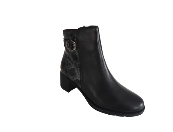 BOTIN CASUAL MUJER CON HEBILLA LATERAL NEGRO