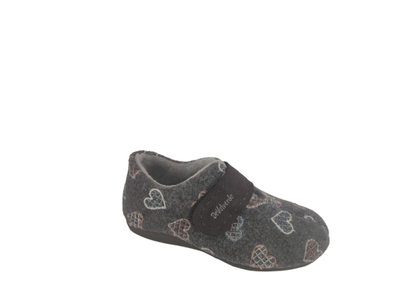 ZAPATILLA CASA MUJER VELCRO GRIS