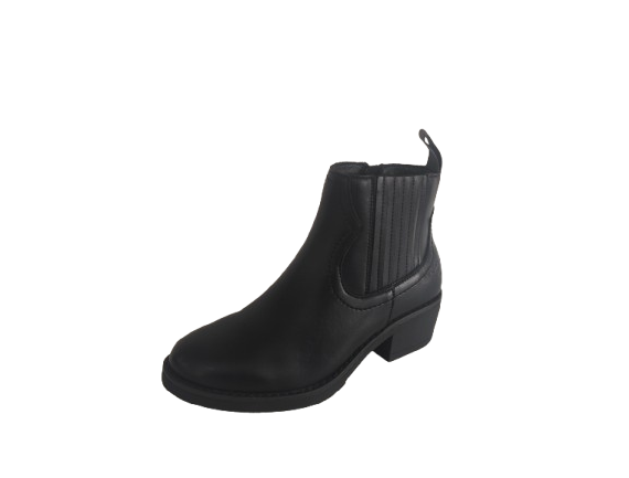 BOTIN MUJER TACÓN MEDIO NEGRO