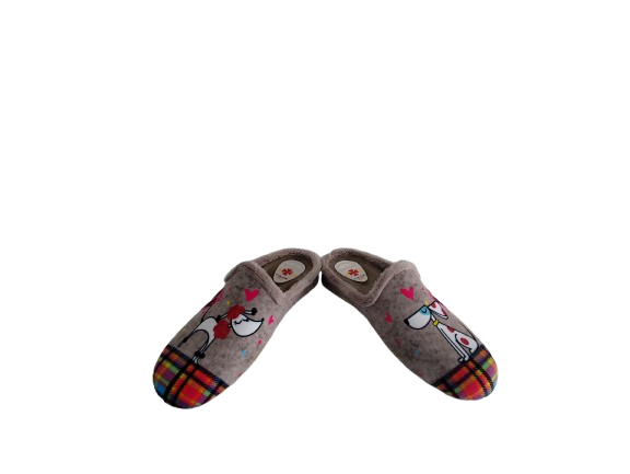 ZAPATILLA CASA MUJER PERRO BEIG - Imagen 3