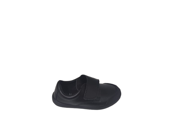 ZAPATO COLEGIO PIEL VELCRO NIÑO LAVABLE NEGRO