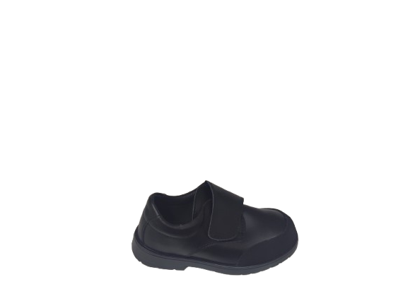 ZAPATO COLEGIO PIEL VELCRO NIÑO LAVABLE NEGRO