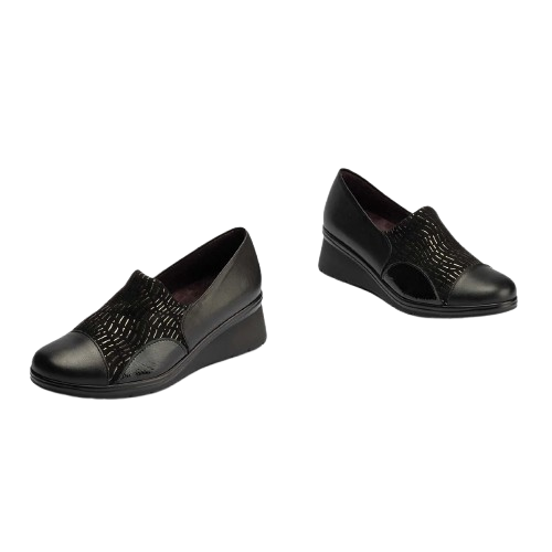 ZAPATO MUJER ABOTINADO LYCRA NEGRO - Imagen 3