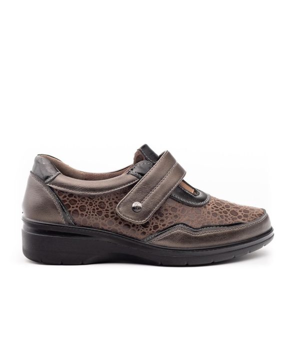 ZAPATO MUJER CONFORT VELCRO TAUPE