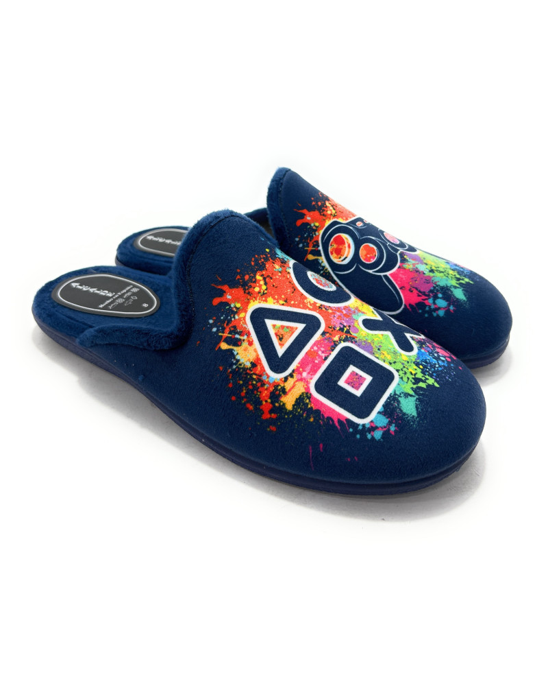 ZAPATILLA CASA NIÑO CHINELA PLAY AZUL MARINO - Imagen 2