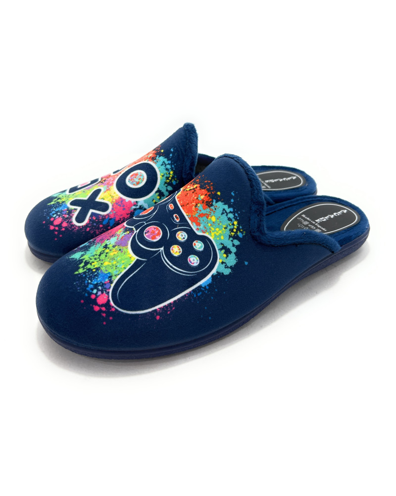 ZAPATILLA CASA NIÑO CHINELA PLAY AZUL MARINO - Imagen 3