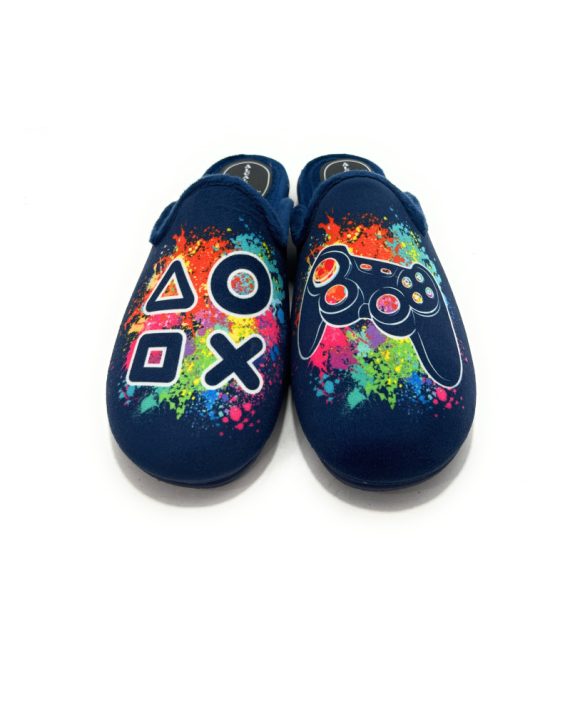 ZAPATILLA CASA NIÑO CHINELA PLAY AZUL MARINO