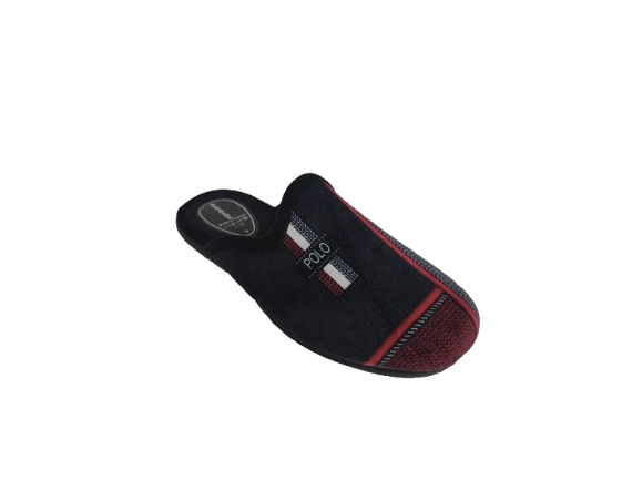 ZAPATILLA CASA HOMBRE CHINELA POLO NEGRA