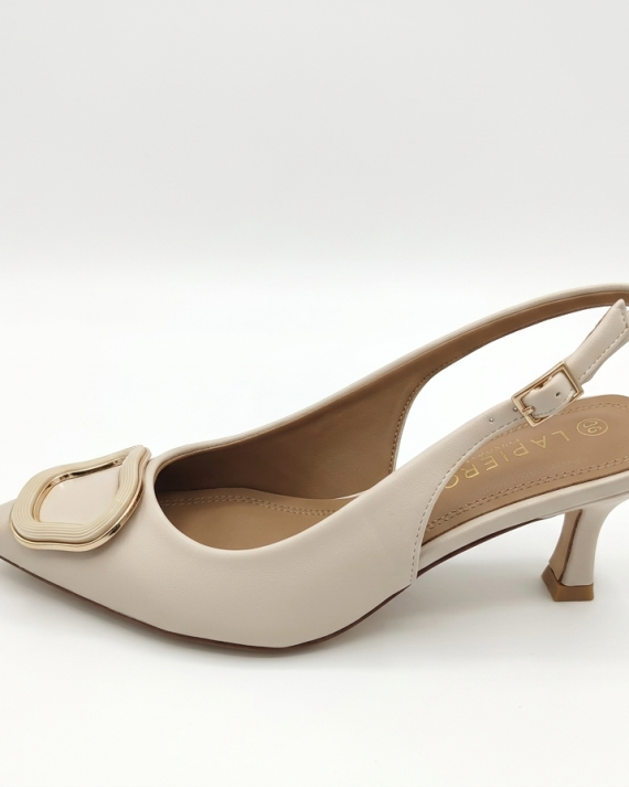 ZAPATO TACON HEBILLA BLANCO