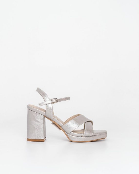 SANDALIA FIESTA TIRAS CRUZADAS PLATA