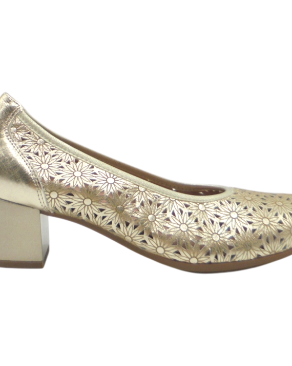 ZAPATO SALON TACON MEDIO ORO 11132