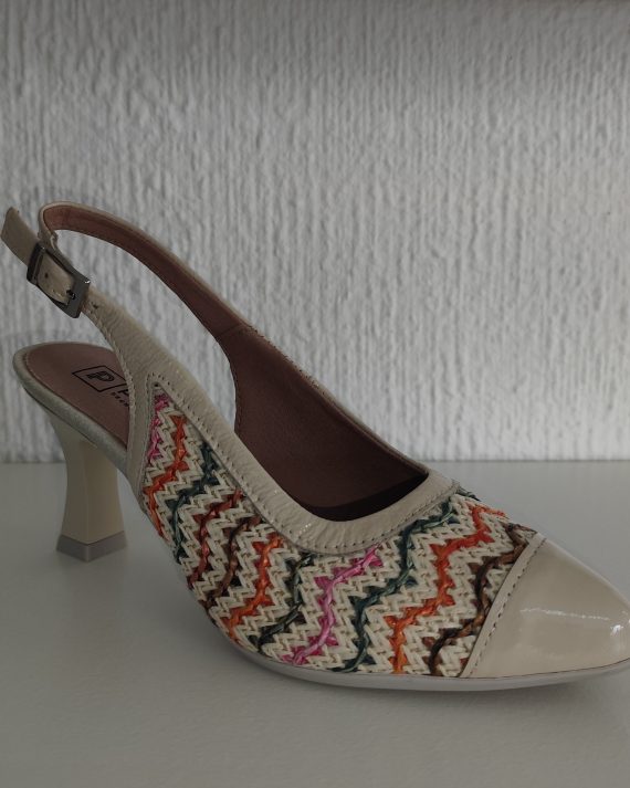 ZAPATO SALON ABIERTO TRENZADO CREMA 11195