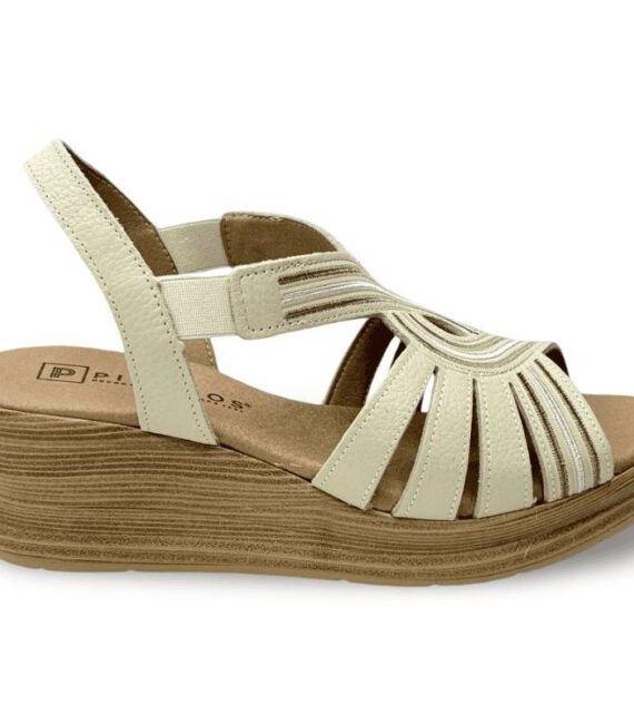 SANDALIA PLATAFORMA CREMA 11053