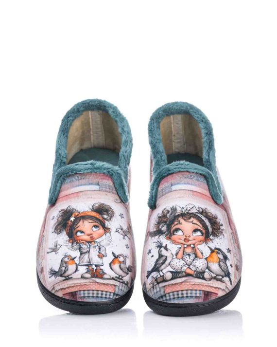 ZAPATILLA TAPA SEÑORA NIÑA PAJARO VERDE 12007