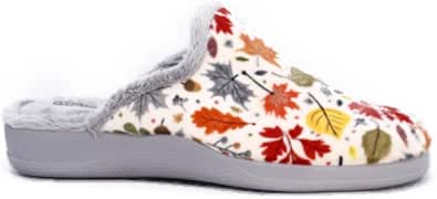 CHINELA SEÑORA HOJAS GRIS 1203