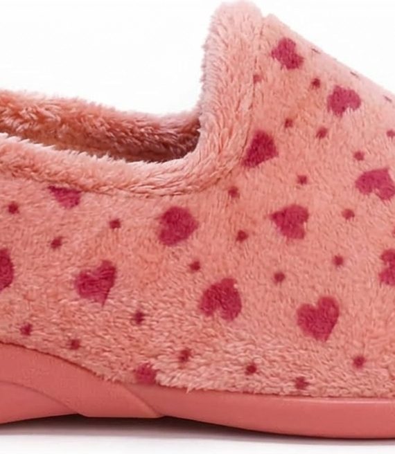 ZAPATILLA CERRADA SEÑORA SALMON CORAZONES 6098