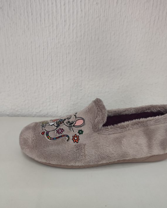 ZAPATILLA TAPA SEÑORA RATON BEIG 6208